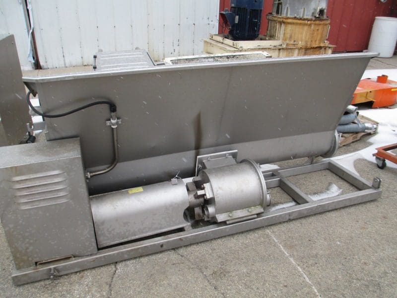 Damrow, stainless steel curd transfer auger with rotary star valve